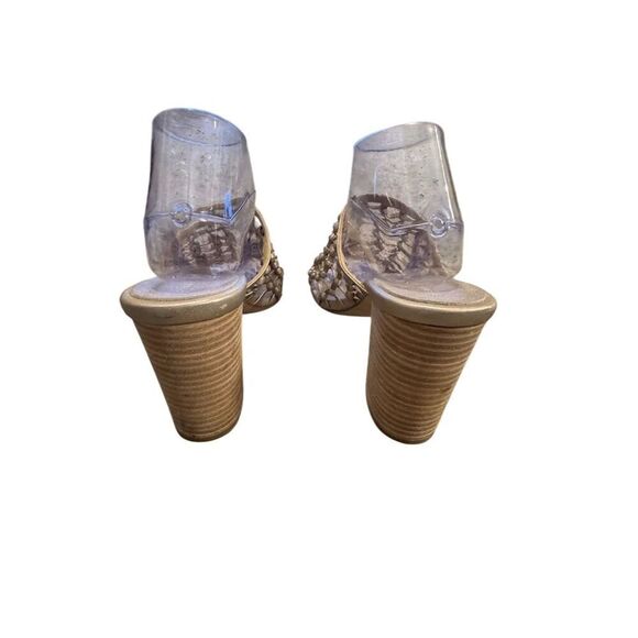 Etienne Aigner Lanai Women's Gray Woven Leather Mules Size 10 - Picture 6 of 12